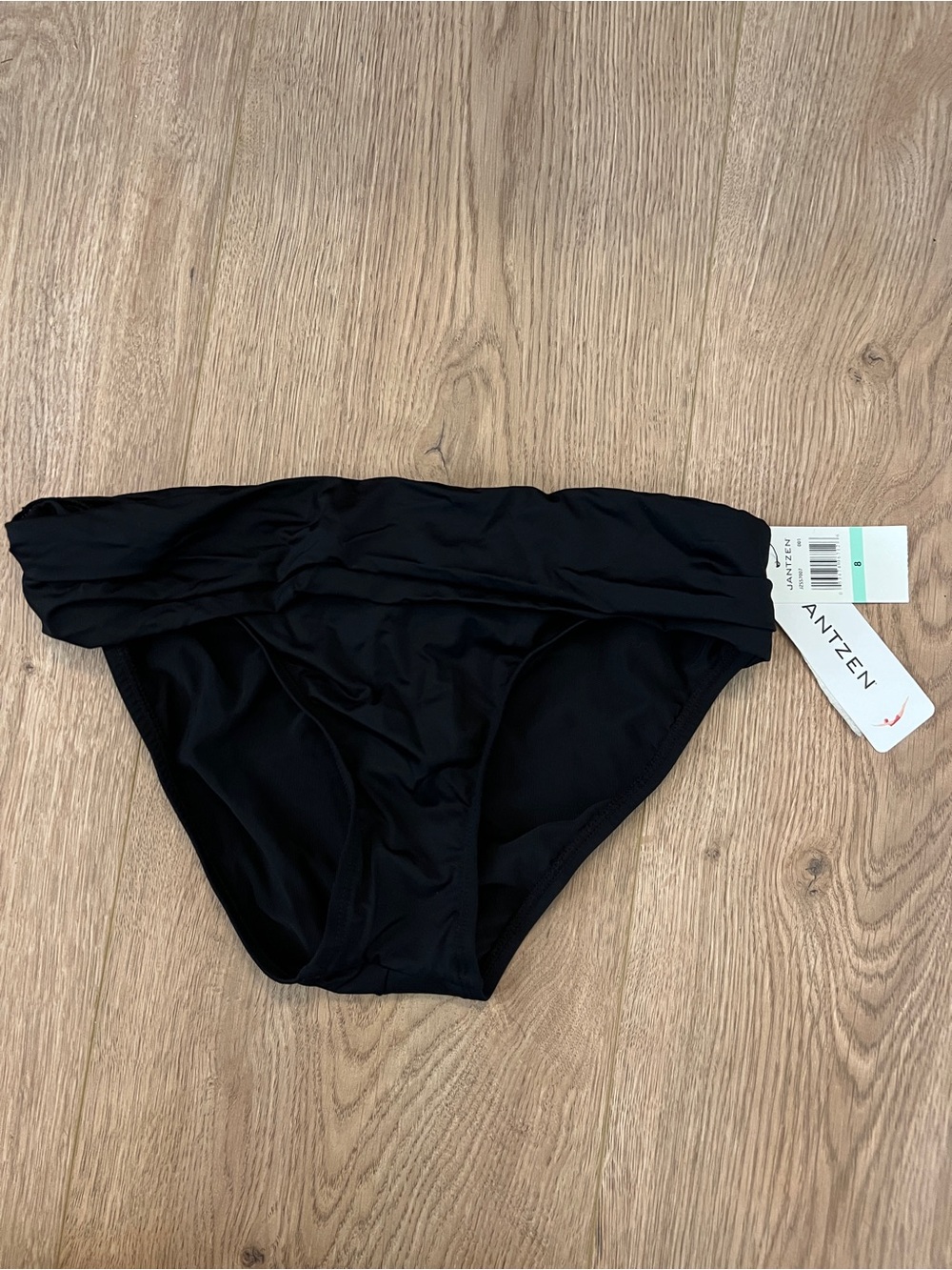 Jantzen Black Bikini Bottoms with Ruched Waist | Size 8 | NWT | Modest Swim